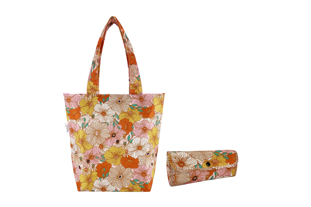 Sachi Insulated Market Tote Retro Floral