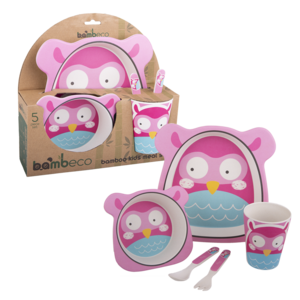 Bambeco Bamboo 5 Pce Kid's Meal Set Owl-kids-What's Cooking Online Store