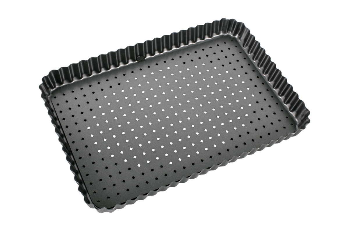 Bakemaster Loose Base Fluted Rectangular flan/quiche pan