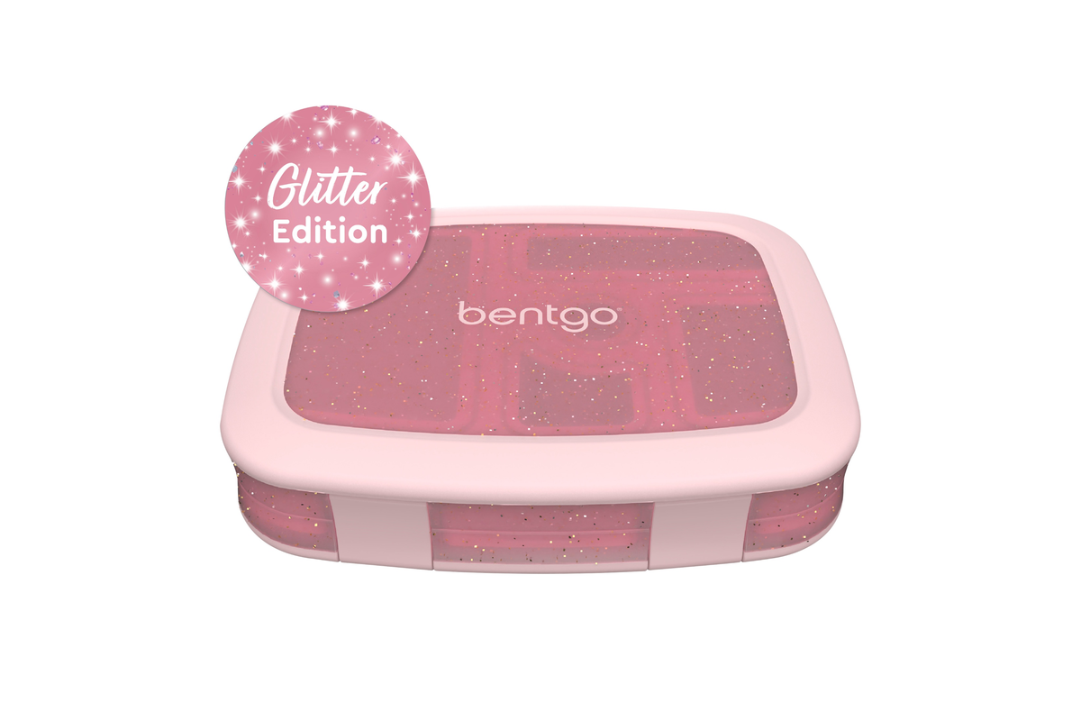 Bentgo Kid's Print Leak Proof Bento Lunch Box Petal Pink Glitter