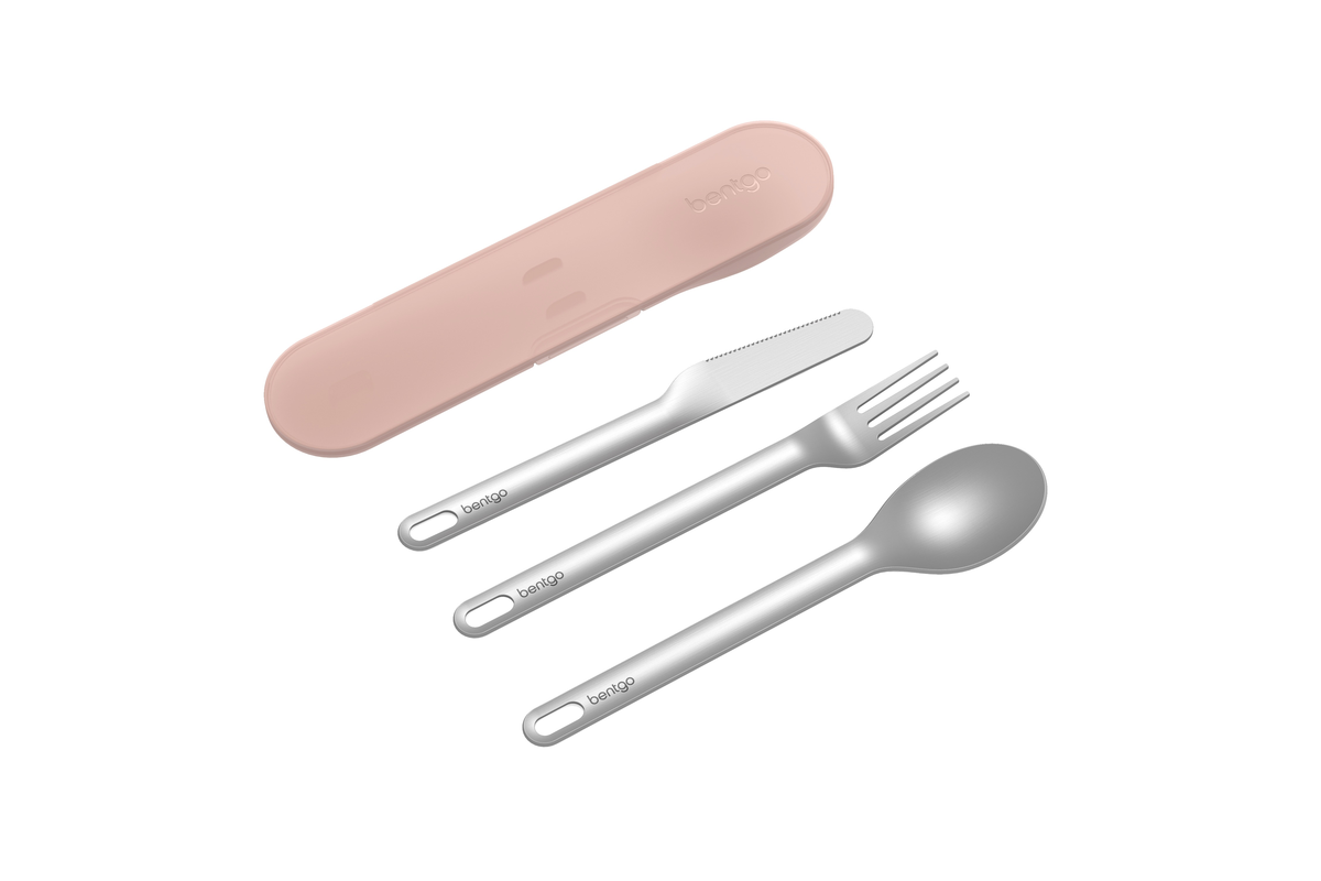 Bentgo Stainless Steel Travel Utensil Set Rose Gold