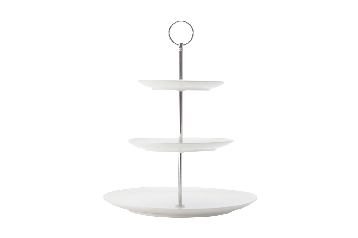 Maxwell & Williams White Basics Diamonds 3-Tier Cake Stand Gift Boxed