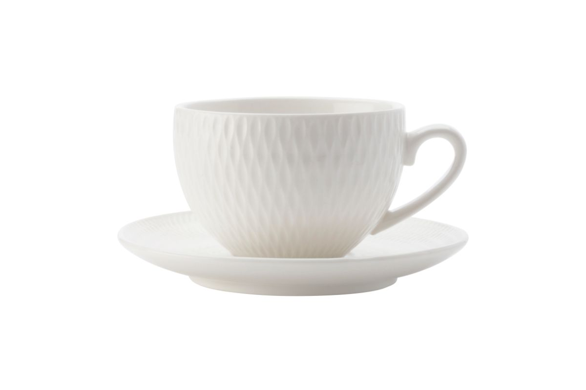 Maxwell & Williams White Basics Diamonds Demi Cup & Saucer 90ML