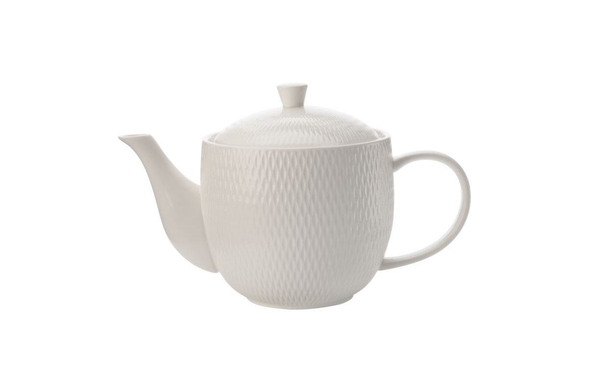 Maxwell & Williams White Basics Diamonds Teapot 800ml Gift Boxed