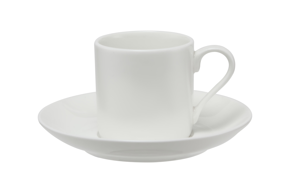 Maxwell & Williams White Basics Straight Demi Cup & Saucer 100ML