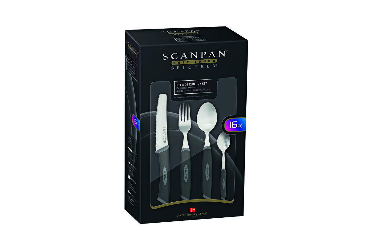 Scanpan Knife Cutlery Set 16 Piece Black