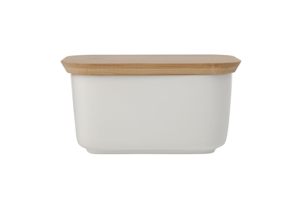 Maxwell & Williams White Basics Butter Dish With Bamboo Lid