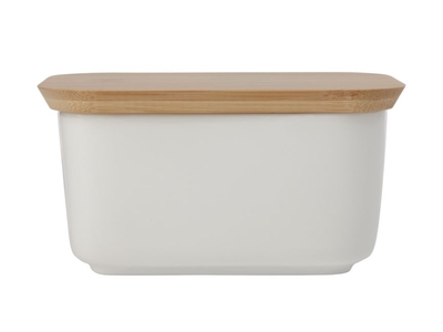 Maxwell & Williams White Basics Butter Dish With Bamboo Lid-maxwell-and-williams-What's Cooking Online Store