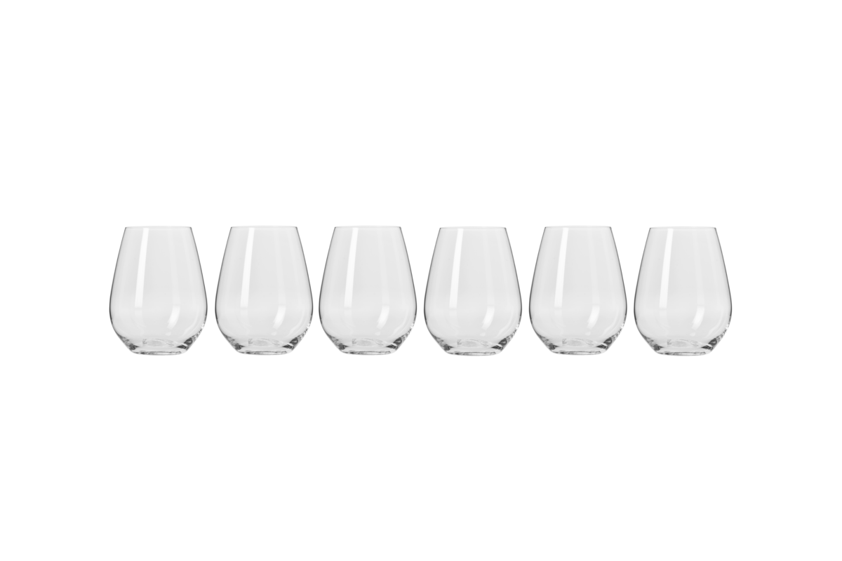 Krosno Harmony Stemless Wine Glass 6pc 400 To 440ml Gift Boxed