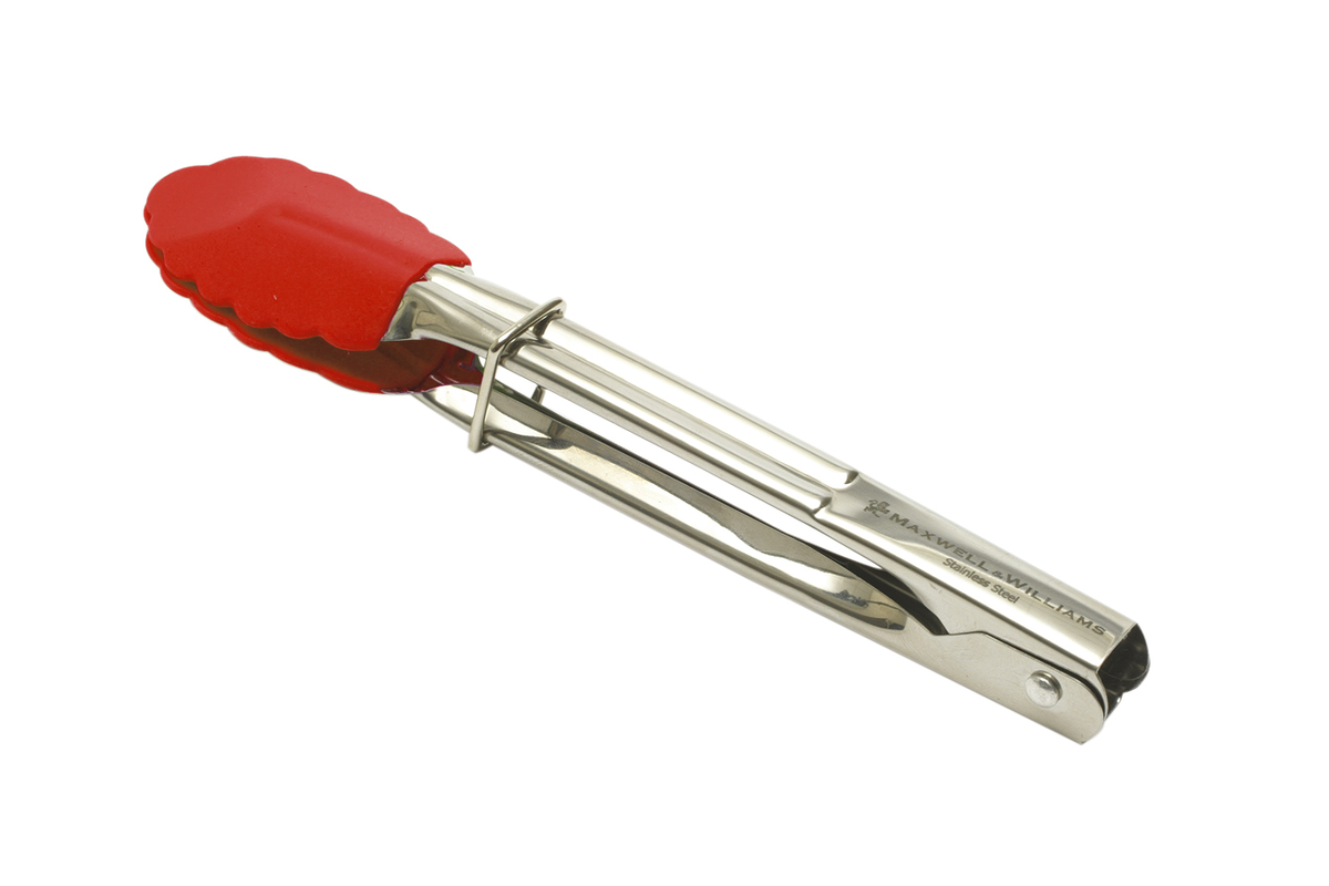 Maxwell & Williams Grabbers Mini Tongs 18cm Silicone Red