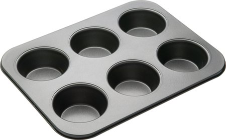 Bakemaster Non Stick 6 Cup Large Muffin Pan 35 X 26 cm-bakemaster-What's Cooking Online Store