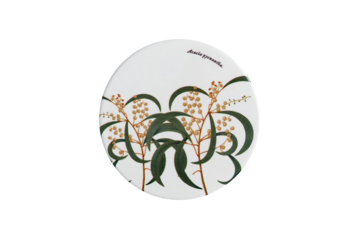 Maxwell & Williams Royal Botanic Garden Ceramic Round Coaster 9cm Wattle