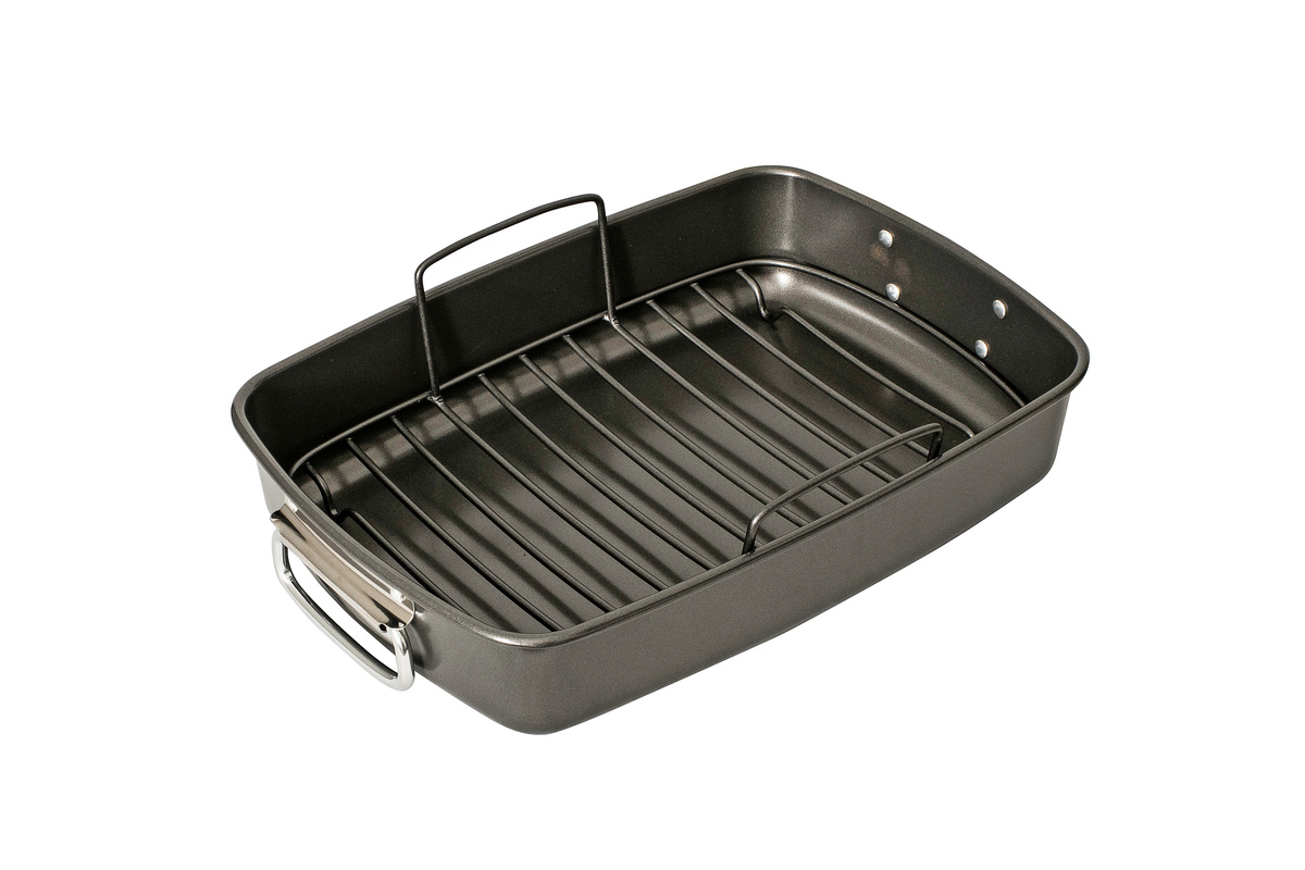 Bakemaster Non Stick Roaster with Rack 40 X 28 X 7 cm