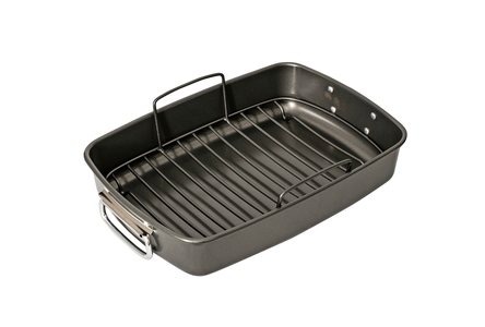 Bakemaster Non Stick Roaster with Rack 40 X 28 X 7 cm-bakemaster-What's Cooking Online Store