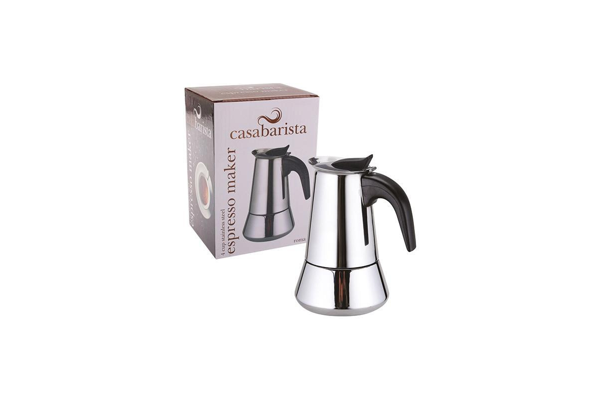 Casabarista Roma Espresso Maker Stainless Steel 4 Cup